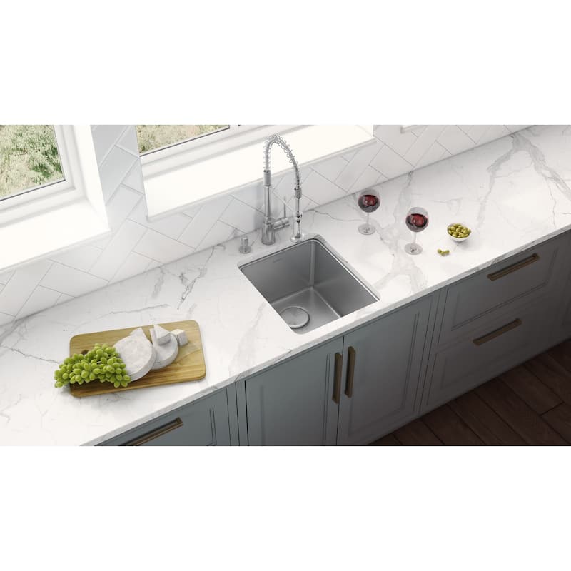Ruvati 12-inch Undermount Bar Prep Kitchen Sink 16 Gauge Stainless Steel Single Bowl - RVM5912 - 12" x 17-3/4"