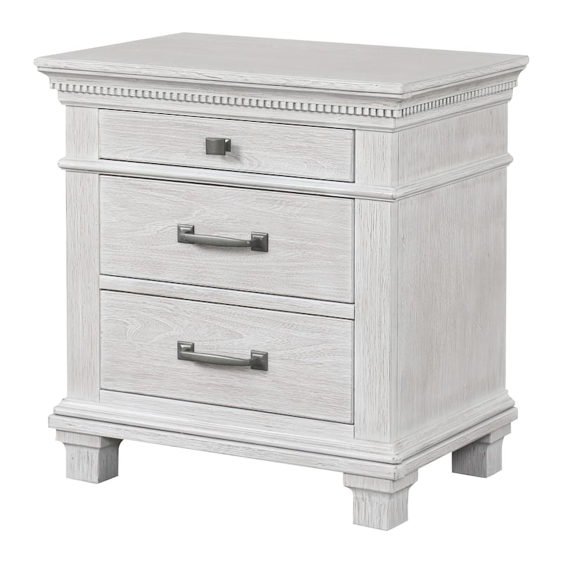 Furniture of America Eleanor 3-Piece Weathered Grey Wood Chest and 2-Nightstand Bedroom Set