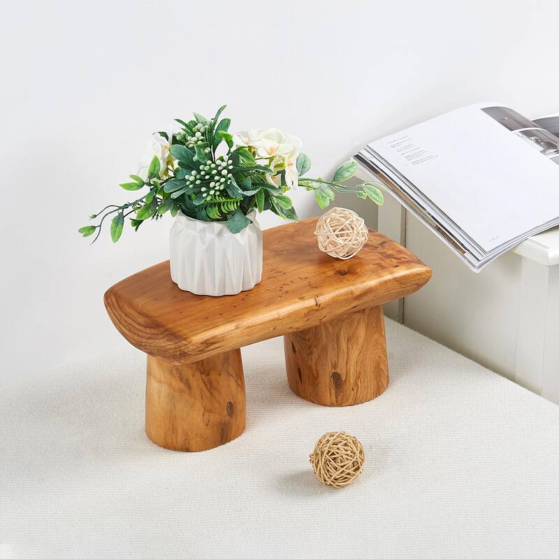 Cedar Roots Serving Stand Farmhouse wood pedestal stand plant holder