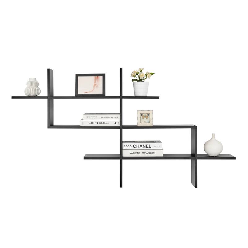 Danya B. 3-Tier Wall Mount Ladder Shelf with Criss Cross Design