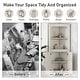 preview thumbnail 4 of 26, GDFStudio - Tall Corner Cabinet with Doors and Open Shelves, Space-Saving Storage Cabinet