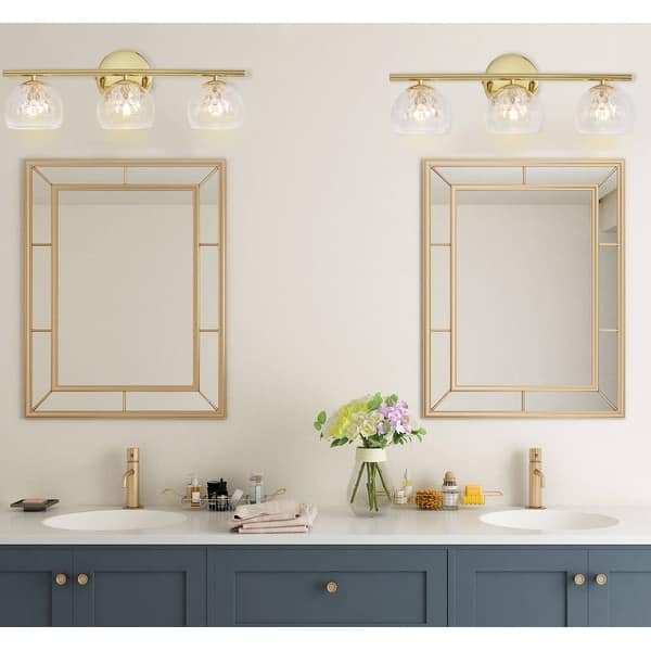 Gold Finish Bathroom Vanity Wall Sconce Glass Shade On Sale Bed