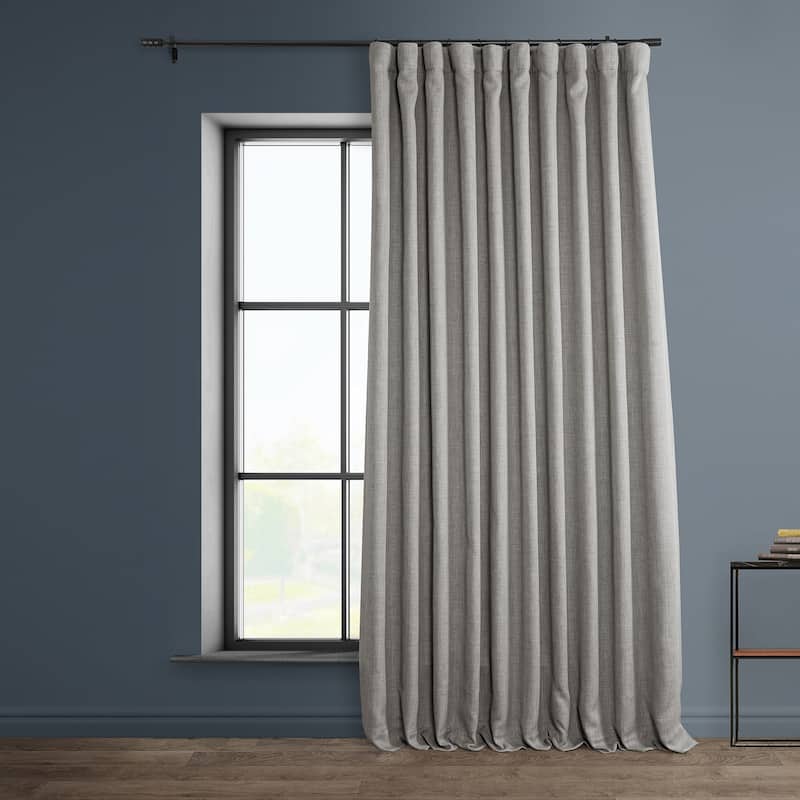 Exclusive Fabrics Faux Linen Extra Wide Room Darkening Curtains (1 Panel) - 100 X 120 - Clay
