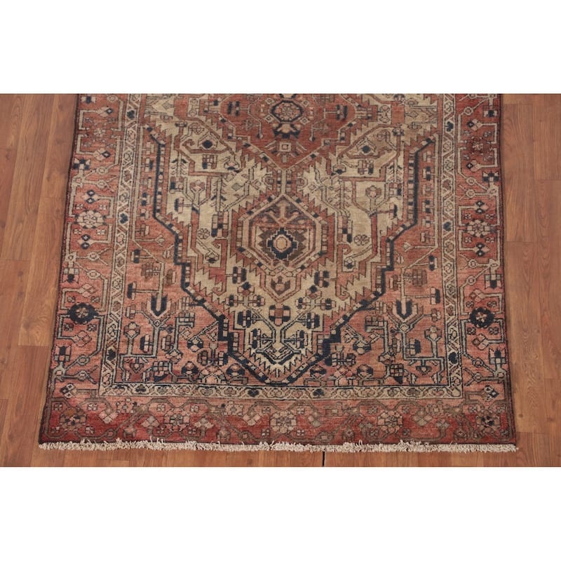 Geometric Bakhtiari Persian Antique Area Rug Wool Carpet - 4'1"x 6'6"