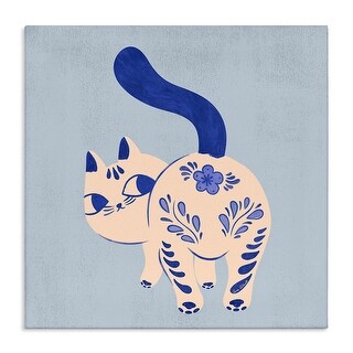 Stupell Purrcelin Patterned Cat Canvas Wall Art Design By Carrie Cantwell