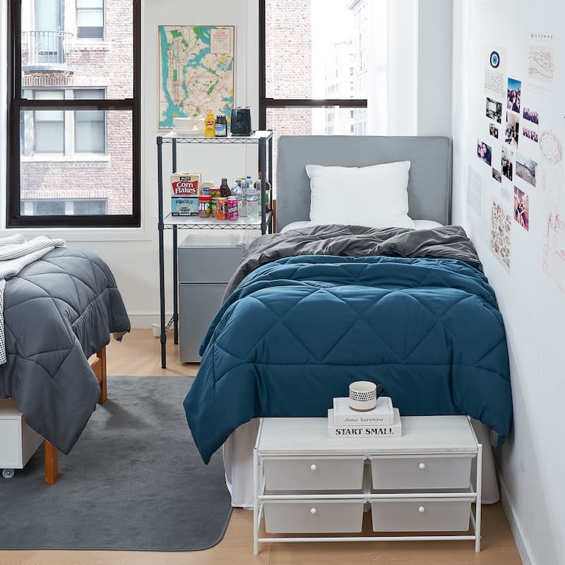 Nightfall Navy/Granite Gray Reversible Twin XL Comforter