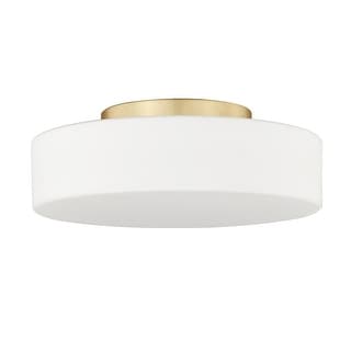 Golden Lighting 3136-FM OP Toli 12" Wide LED Semi-Flush Drum Ceiling