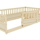 preview thumbnail 35 of 39, Twin Size Pine Wood Floor Bed with High Security Barrier and Door