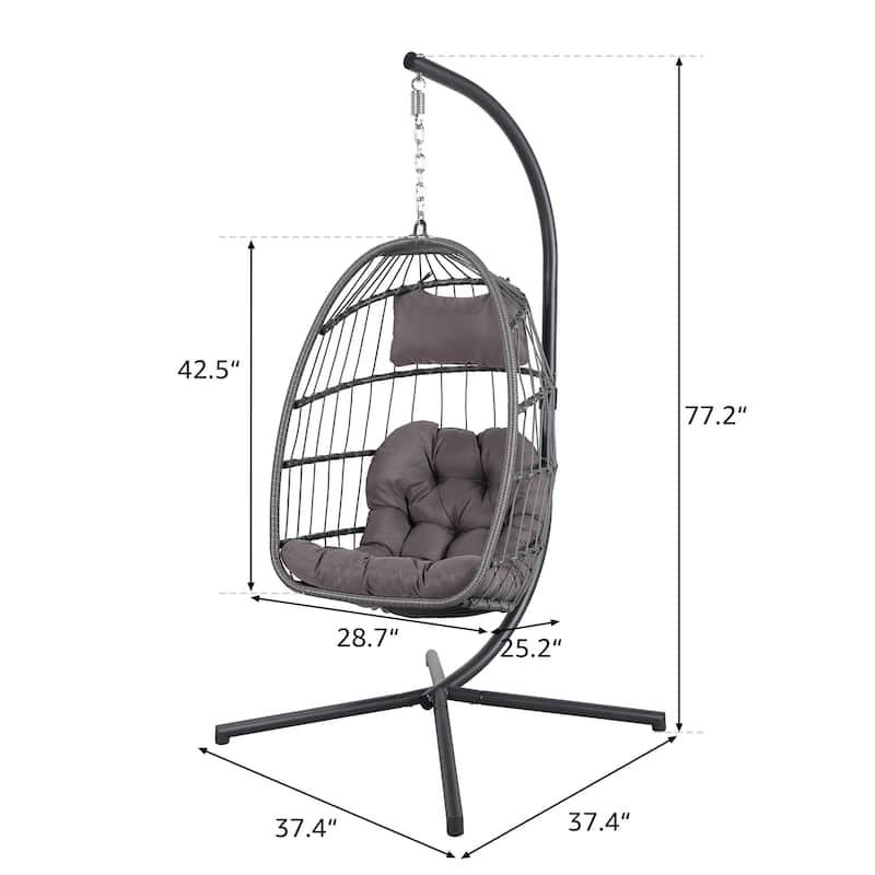 Wicker Outdoor Hanging Egg Swing Chair