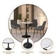 preview thumbnail 8 of 18, Bristol 24" Round Minimalist Dining Table for 4, Sintered Stone Top & Black Iron Pedestal Base for Kitchen & Dining Room