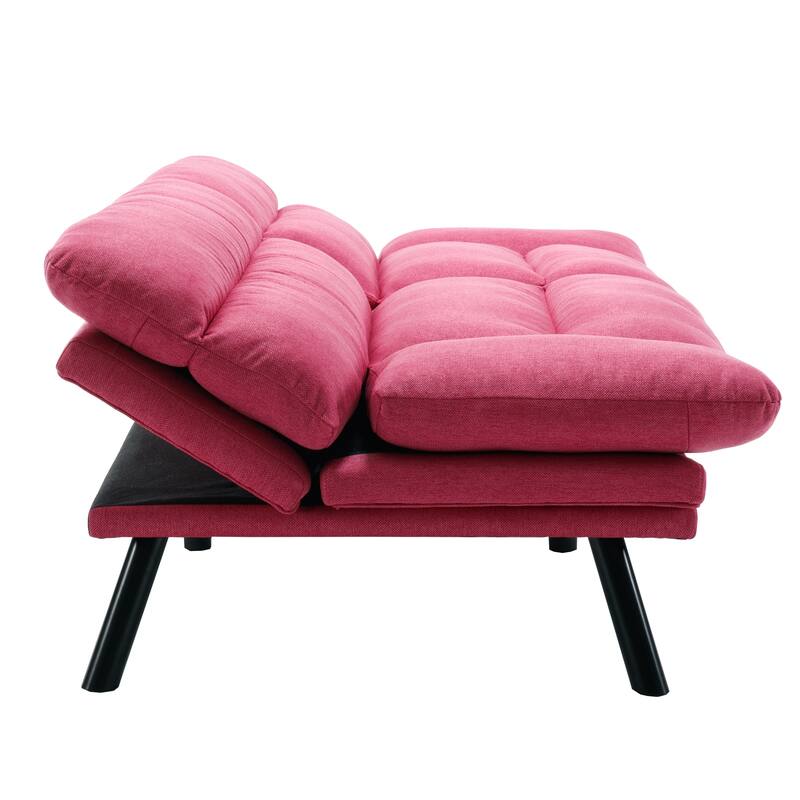 70.08" Teddy Fabric 2-Seater Loveseat Sofa with Thick Cushions, Metal Legs, and 600LB Weight Capacity