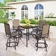 preview thumbnail 20 of 26, MAISON ARTS 3/5-Piece Patio Bar Stool Set of Metal Coffee Table & Textilene Swivel High Bar Stools