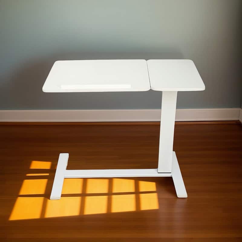 Overbed Bedside Desk Mobile Rolling Laptop Stand Tilting Overbed Table with Wheels Height Adjustable Tray Table
