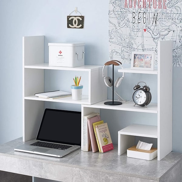 Yak About It Compact Adjustable Dorm Desk Bookshelf - White - On Sale ...