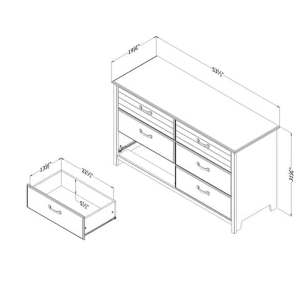 dimension image slide 1 of 3, South Shore Ulysses 6-Drawer Double Dresser