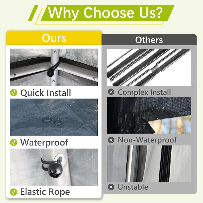 GDFStudio - Multi-Purpose Outdoor Shelter Waterproof & UV-Resistant with Roll-Up Doors