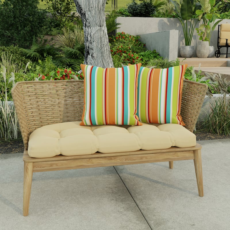 16" x 16" Outdoor Throw Pillow - Set of 2 - 16'' L x 16'' W x 4'' H - Covert Breeze