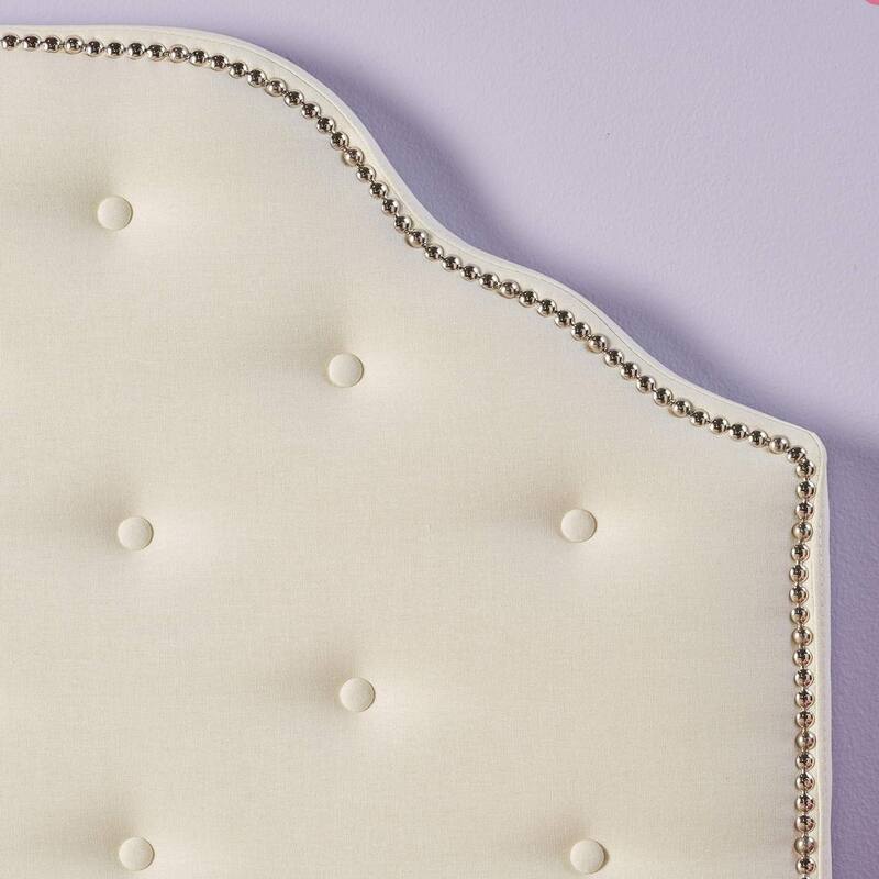Tufted Upholstered Twin Headboard with Nailhead Trim, Adjustable Height, Button-Tufted Diamond Stitch Design
