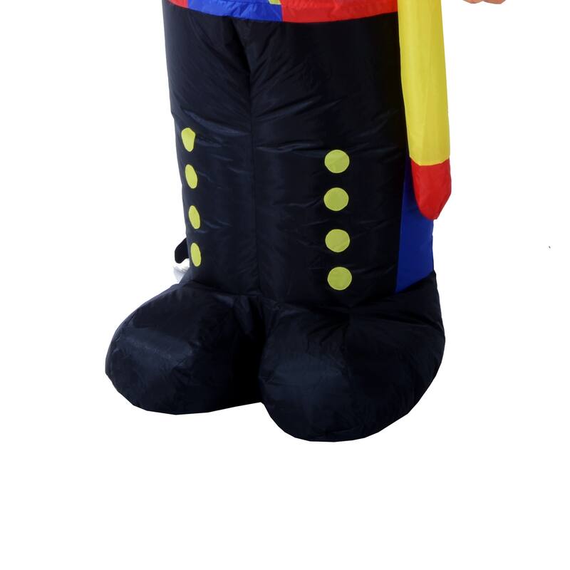 HOMCOM 6 ft. Christmas Inflatable Nutcracker Soldier, Outdoor Blow-Up Holiday Yard Decoration with LED Lights Display