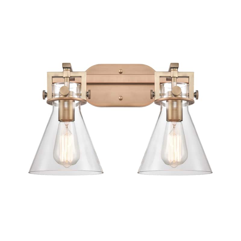 Innovations Lighting Newton Cone 2 Light 17" Bath Vanity Light - Brushed Brass