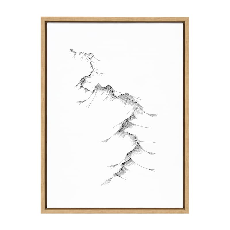 Kate and Laurel Sylvie Mountains Framed Canvas by Viola Kreczmer - 18x24 - Plastic - Brown