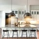 preview thumbnail 24 of 50, 1-Light Industrial Farmhouse Oversized Pendant Gold Leaf Hammered Semi-Sphere Dome Pendant Light for Kitchen Island