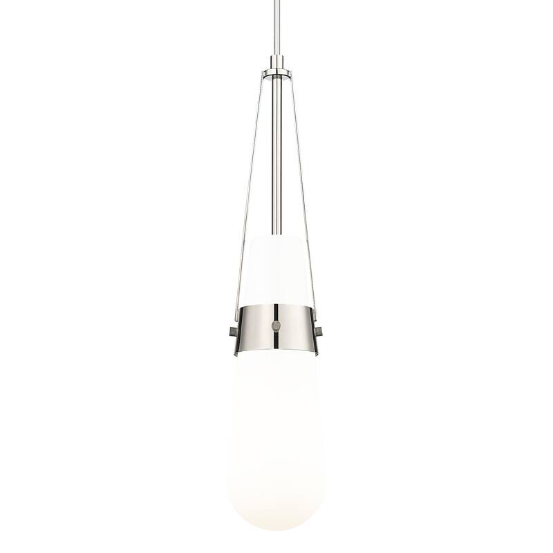 Innovations Lighting 452-1P-G452-4GWH Milan 4" Wide Mini Pendant with - Polished Nickel