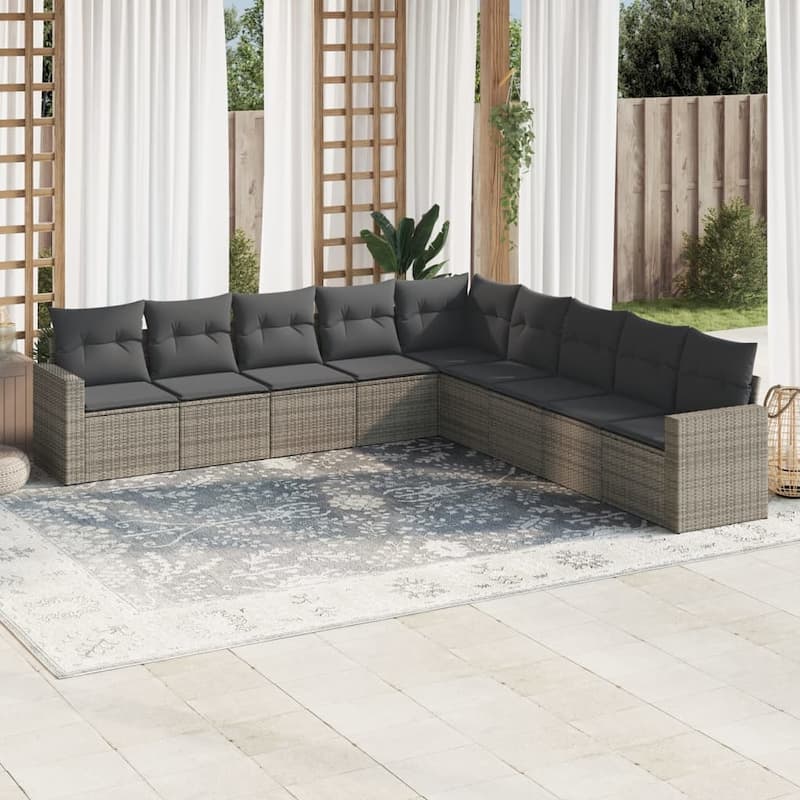 vidaXL Garden Sofa Set Dark Grey, Grey - 24.4 x 25.8 x 27.2