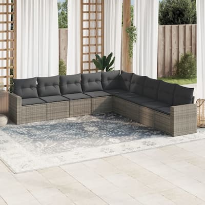 vidaXL Garden Sofa Set Dark Grey, Grey - 24.4 x 25.8 x 27.2