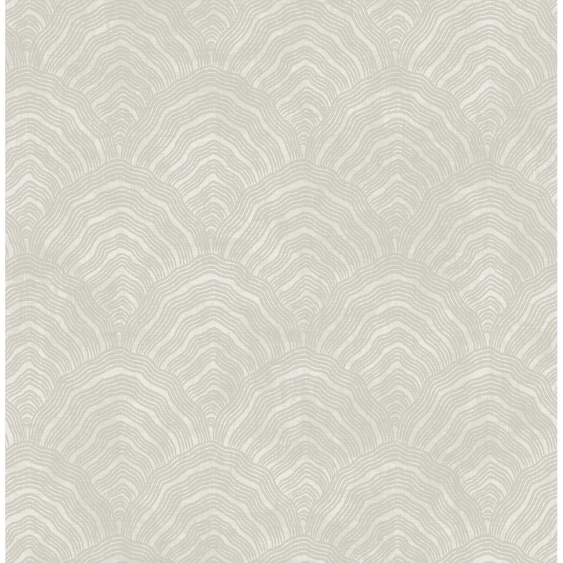 Seabrook Designs Koi Confucius Scallop Unpasted Wallpaper - 20.5 in. W x 33 ft. L - Linen and Metallic Pearl