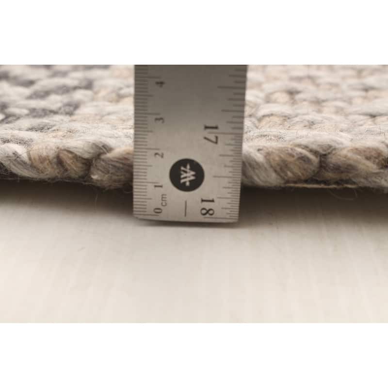 ECARPETGALLERY Hand Tufted Sienna Grey Wool Rug - 5'2 x 8'2