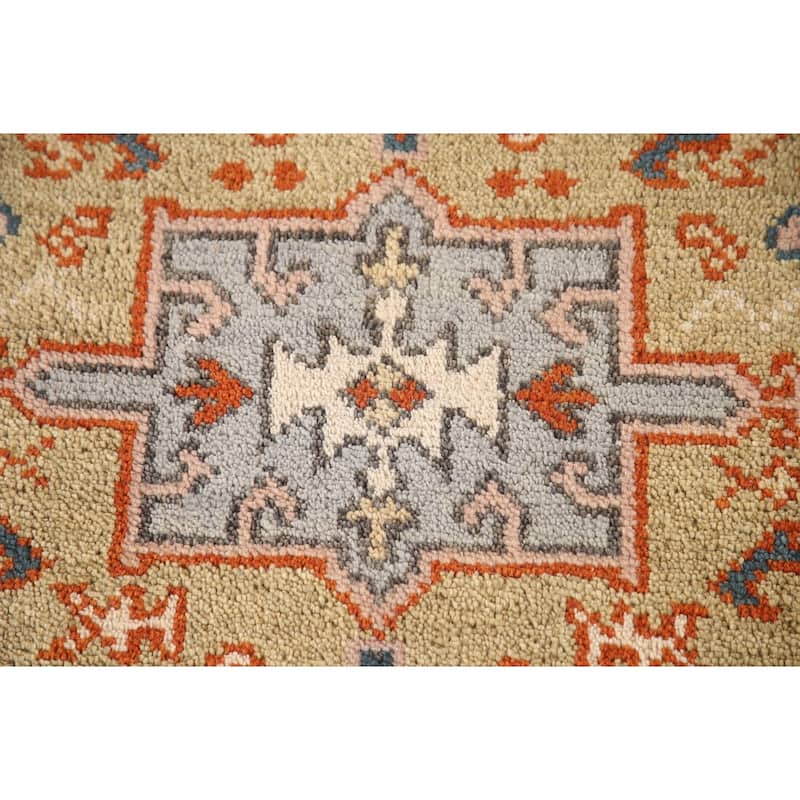 Traditional Green Kazak Runner Rug Hand-Knotted Wool Carpet - 2'6"x 10'0"