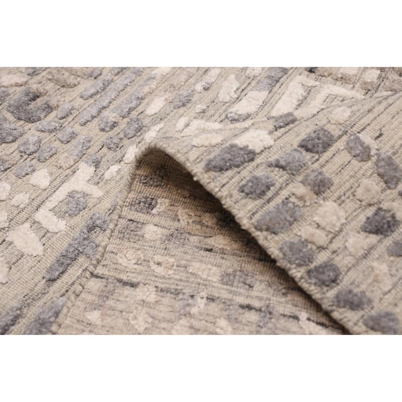 ECARPETGALLERY Hand-knotted Tangier Light Grey Wool Rug - 5'7 x 8'6