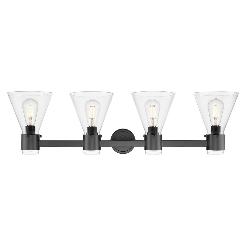 Innovations Lighting 464-4W-G464C-7CL Lawton Cone 4 Light 34" Wide
