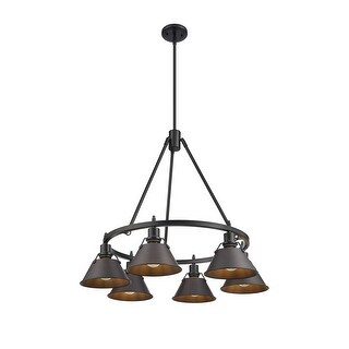 Orwell 6-Light Chandelier in Matte Black with Rubbed Bronze