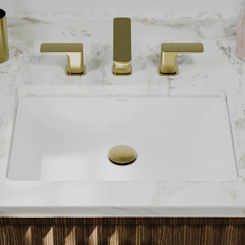 Karran Valera 20" Rectangular Undermount Vitreous China Bathroom Sink in White