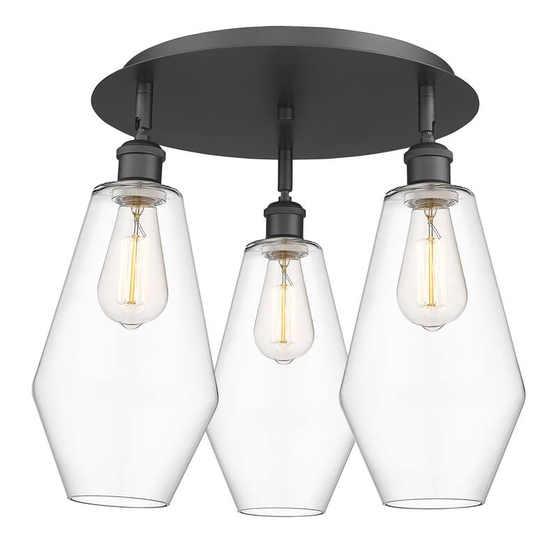 Innovations Lighting Cindyrella - 3 Light 19" Flush Mount - Clear/Matte Black