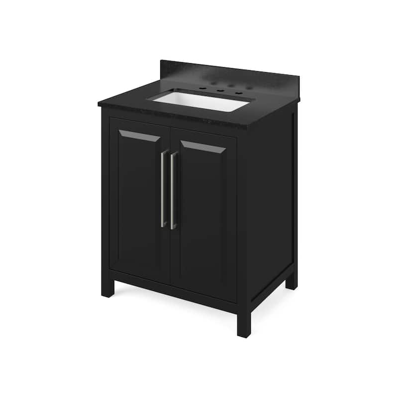 Jeffrey Alexander VKITCAD30-GRANITE Cade 30" Free Standing Vanity Set - Black / Black - Anthracite Finish