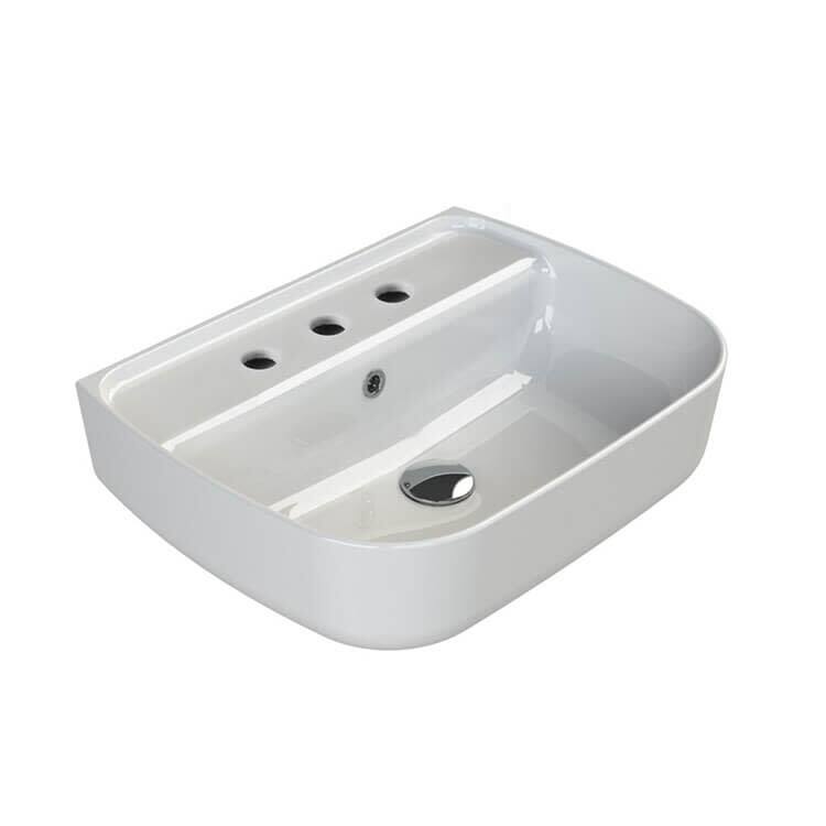 Nameeks CeraStyle 078500-U-Three Hole Aqua 21-11/16" Rectangular - White