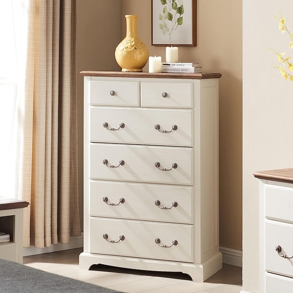 6 Drawer Dresser Chests of Drawers for Bedroom Tea Circle
