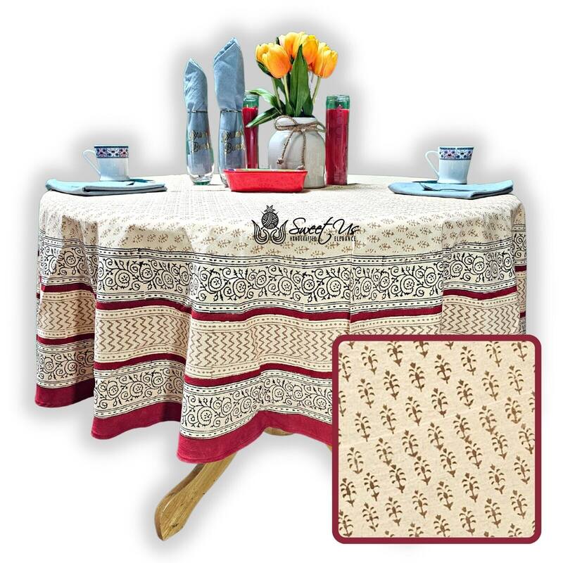 Cotton Bagru Block Print Cotton Tablecloth Linen Collection