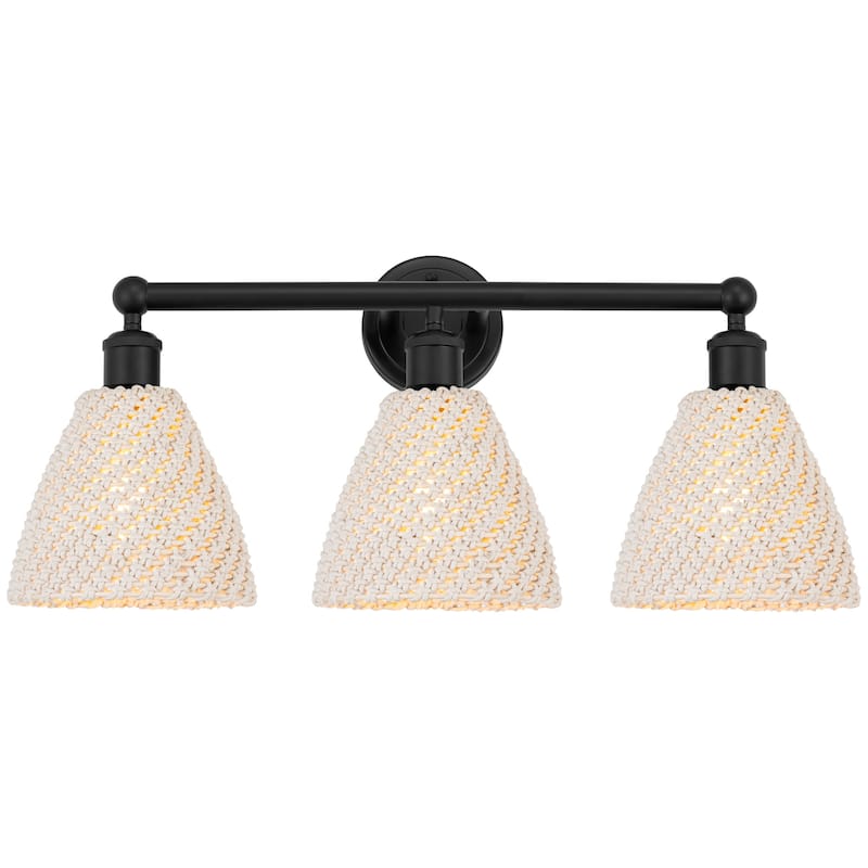 Innovations Lighting 616-3W-12-26 Bristol Natural Vanity Bristol - Matte Black / Natural