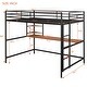 preview thumbnail 8 of 16, Full Size Metal Loft Bed with Desk, Ladder & Shelf