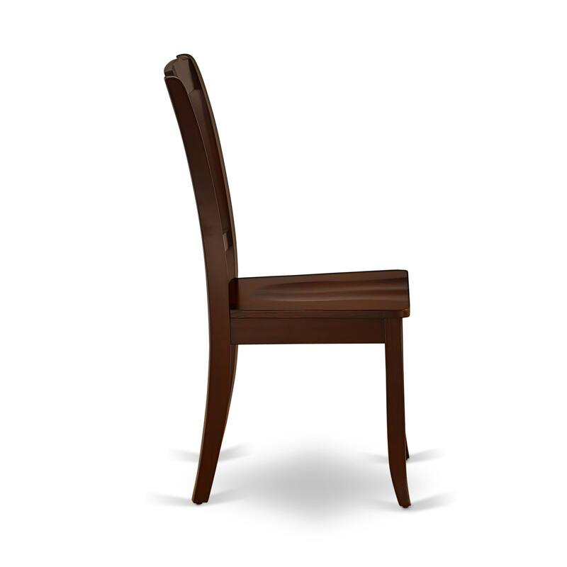 East West Furniture Dining Table Set- a Dining Table with Pedestal and Wood Seat Chairs, Mahogany(Pieces Options)