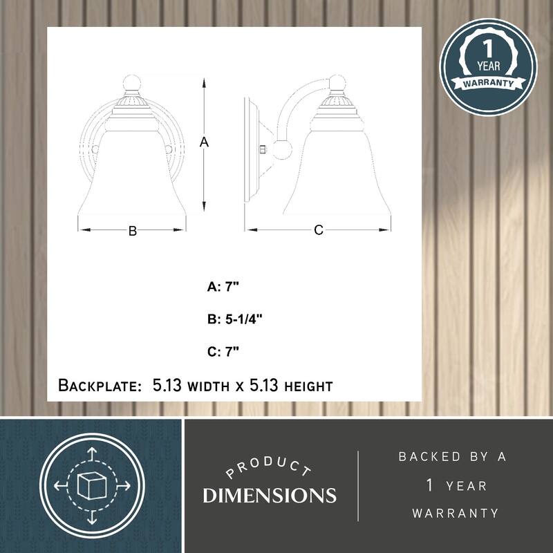 Standford 1 Light Bronze Bathroom Wall Fixture - 5.25-in W x 7-in H x 7-in D