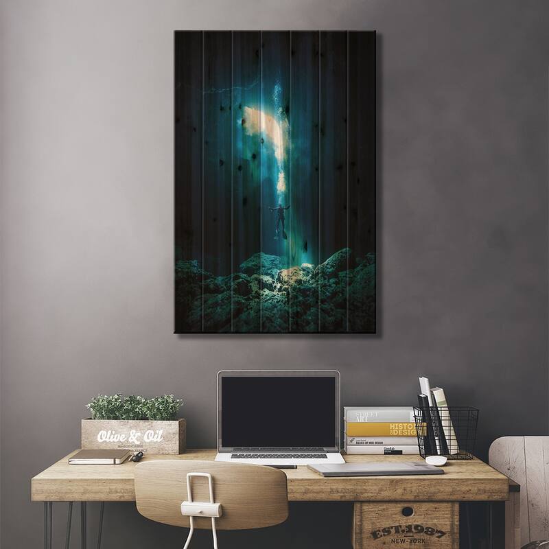 To The Heaven Print On Wood by Charlie Jung - Multi-Color