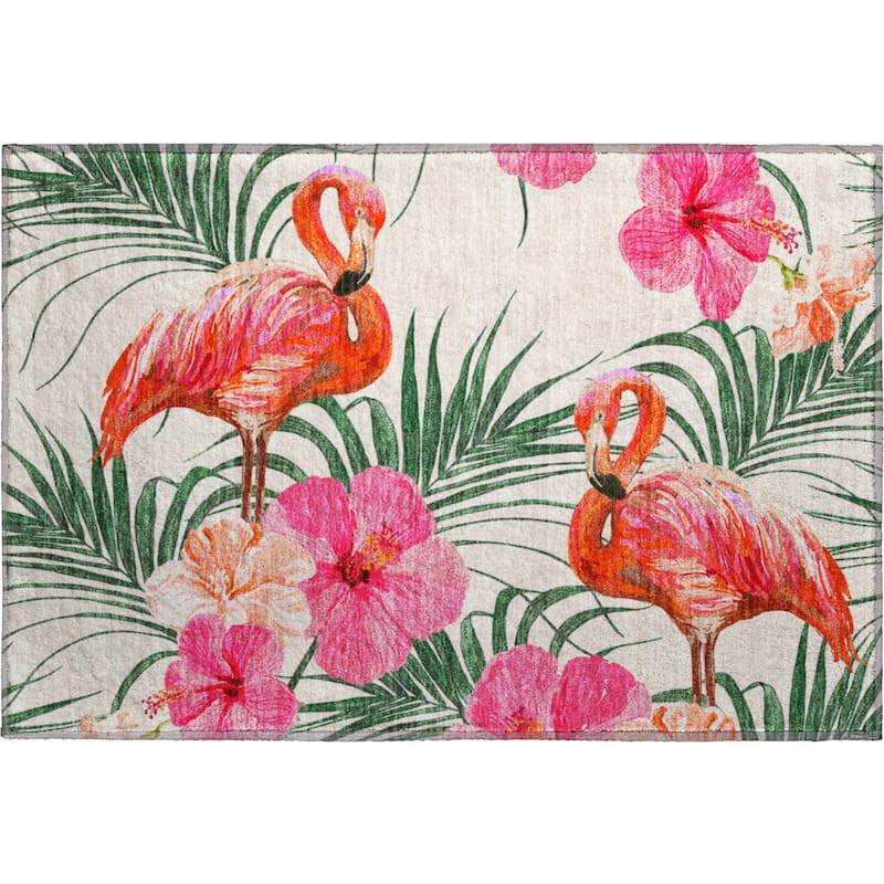 Premium Washable Super Soft Tropical Flamingo Mayfield Rug