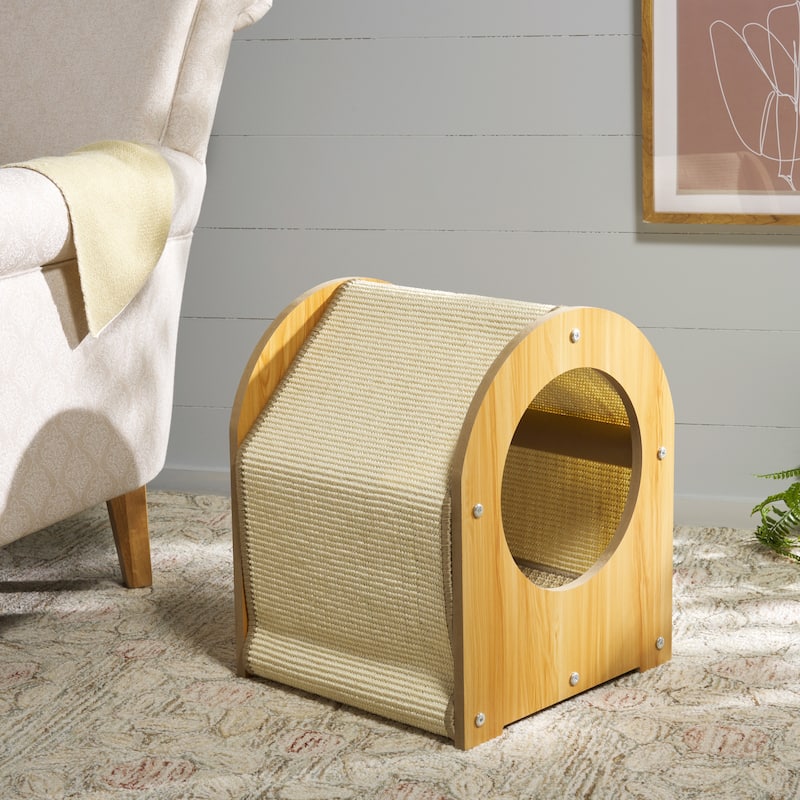 SAFAVIEH Home Natural/Ivory 15"W x 16"L x 19''H Sisal Cat Scratch House - 15"W x 16"L x 19''H