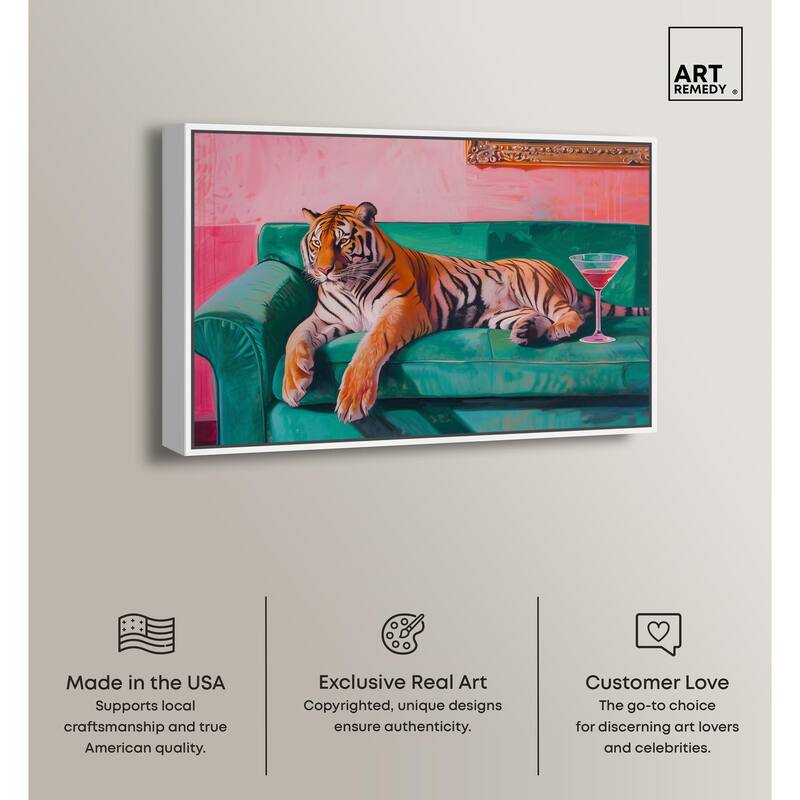 Lounging Tiger Canvas by Art Remedy