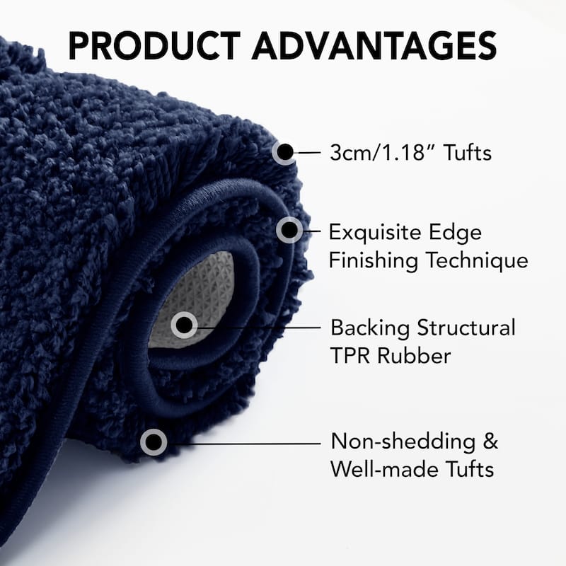 Deconovo Bathroom Rugs, Non Slip Absorbent Shower Bathroom Mat (1 PC)
